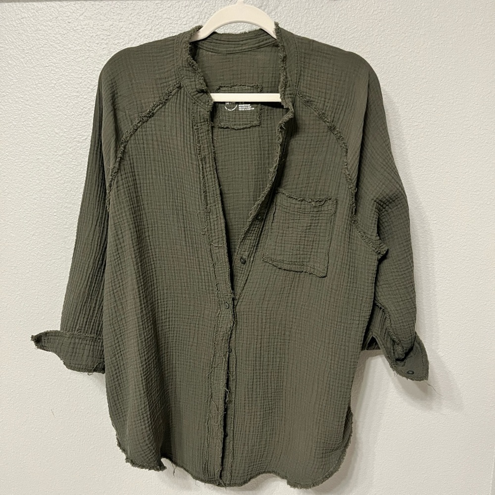 Aerie gauze cotton oversized top.